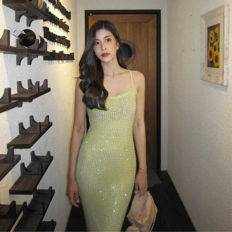 High Waist V-Neck Sleeveless Maxi Dress