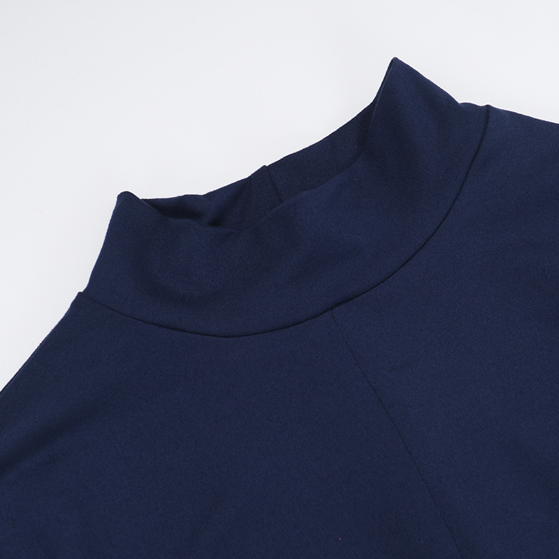 Tailored Round Neck High Waist Spandex Dress