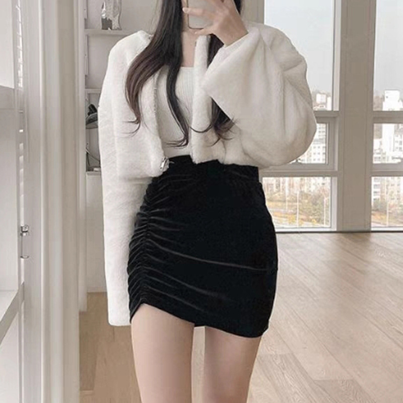 Ladies' Everyday Natural Waist Plain Polyester Mini Skirt