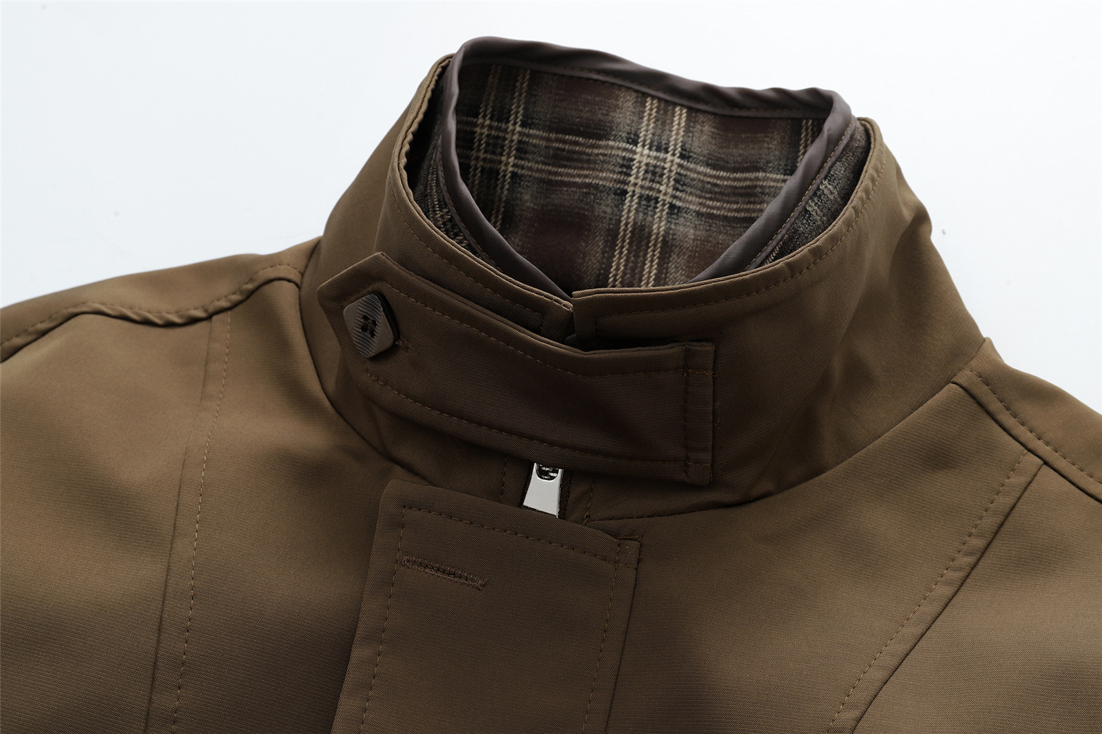 Two-Piece Plaid Patchwork Jacket Harrington High-End Couple Outerwear