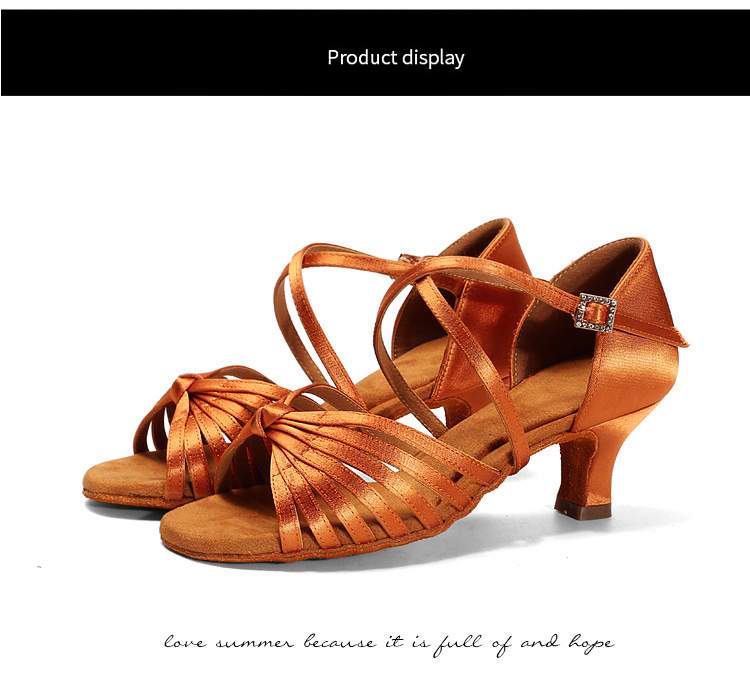Dance Paladin Dance Shoes Womens Adult Dance Shoes Dance Shoes National Standard Dance Social Dance Silk Satin Seven Knots