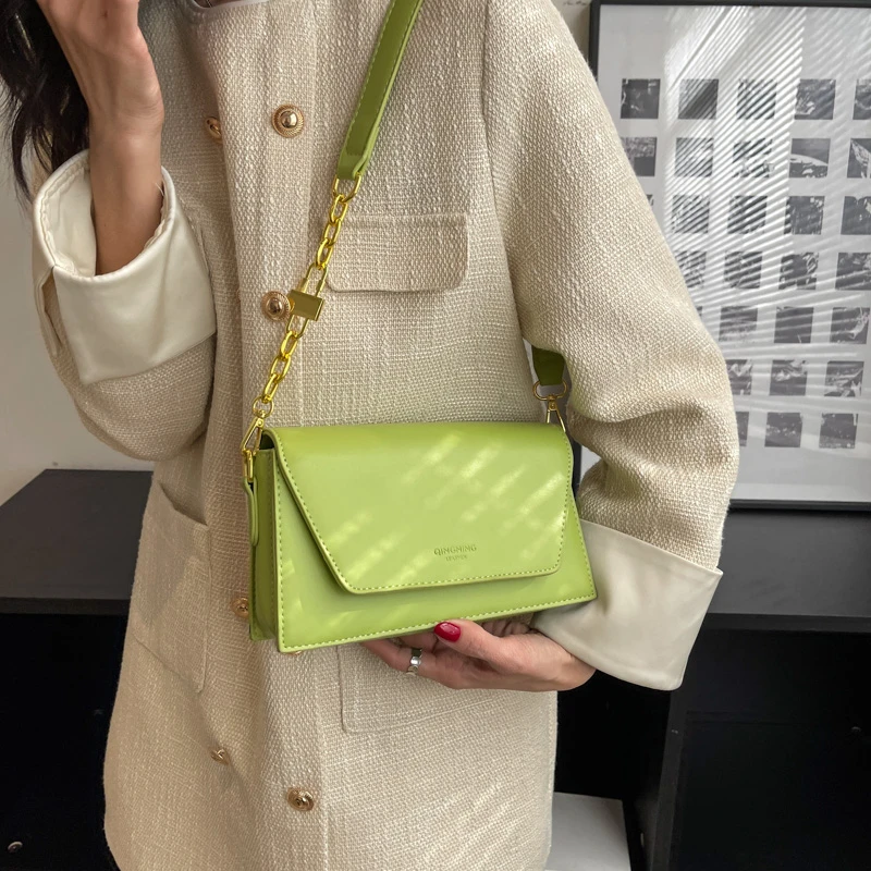 Ladies Olive PU Mini Satchel