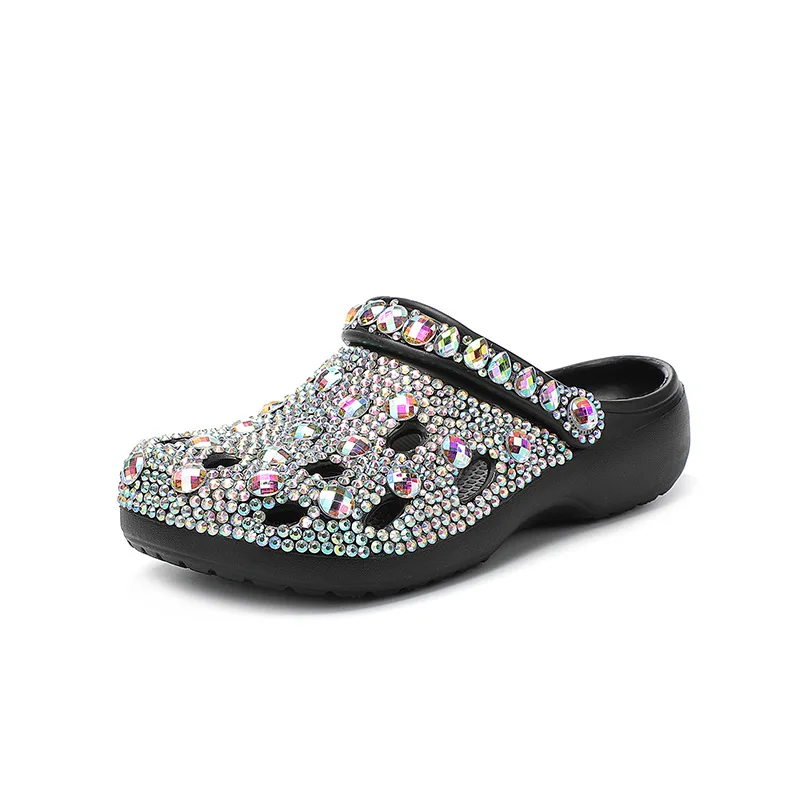 Women Summer Luxury Slippers Rhinestone Decoration Sandals Beach Slides Flip Flop Soft Fashion Casual Shoes