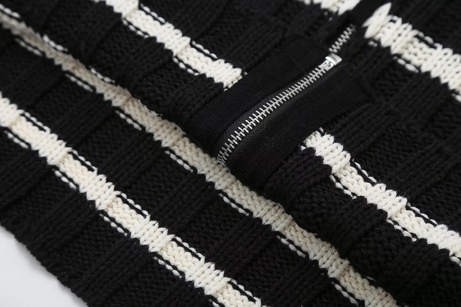 Slim Fit Long Sleeve Knit Stripe Cardigan