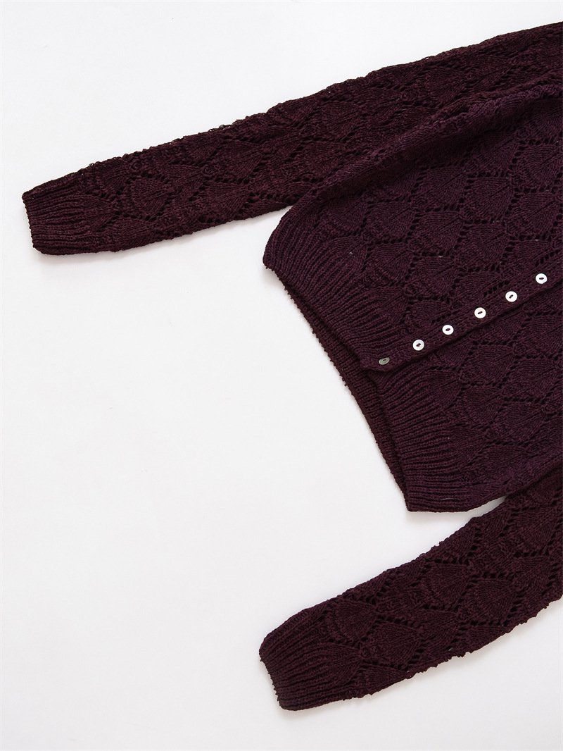 Style Round Neck Pullover Women's Unique Design Knit Sweater