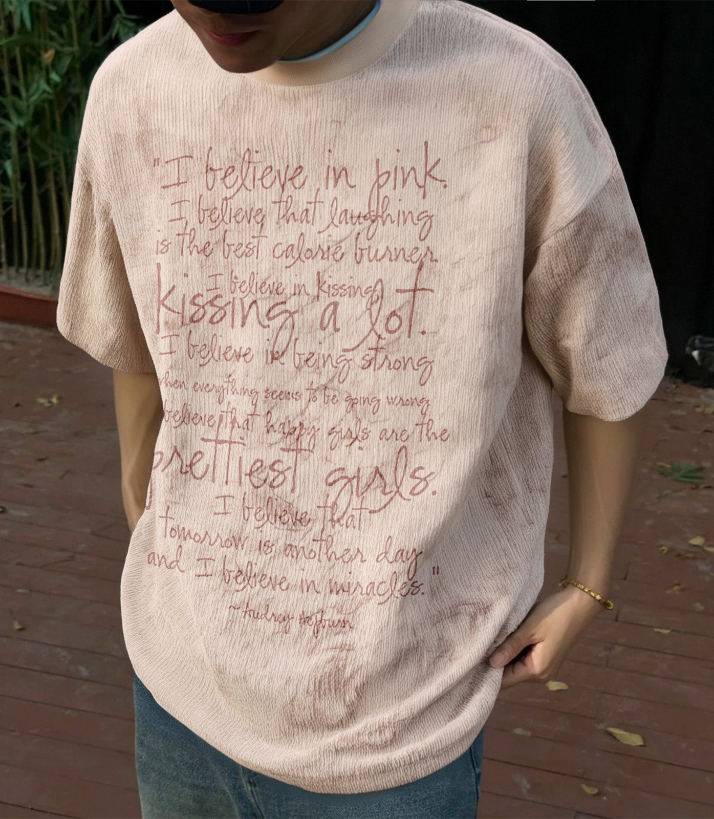 Polyester Round Neck Numeric Loose Fit T-Shirt