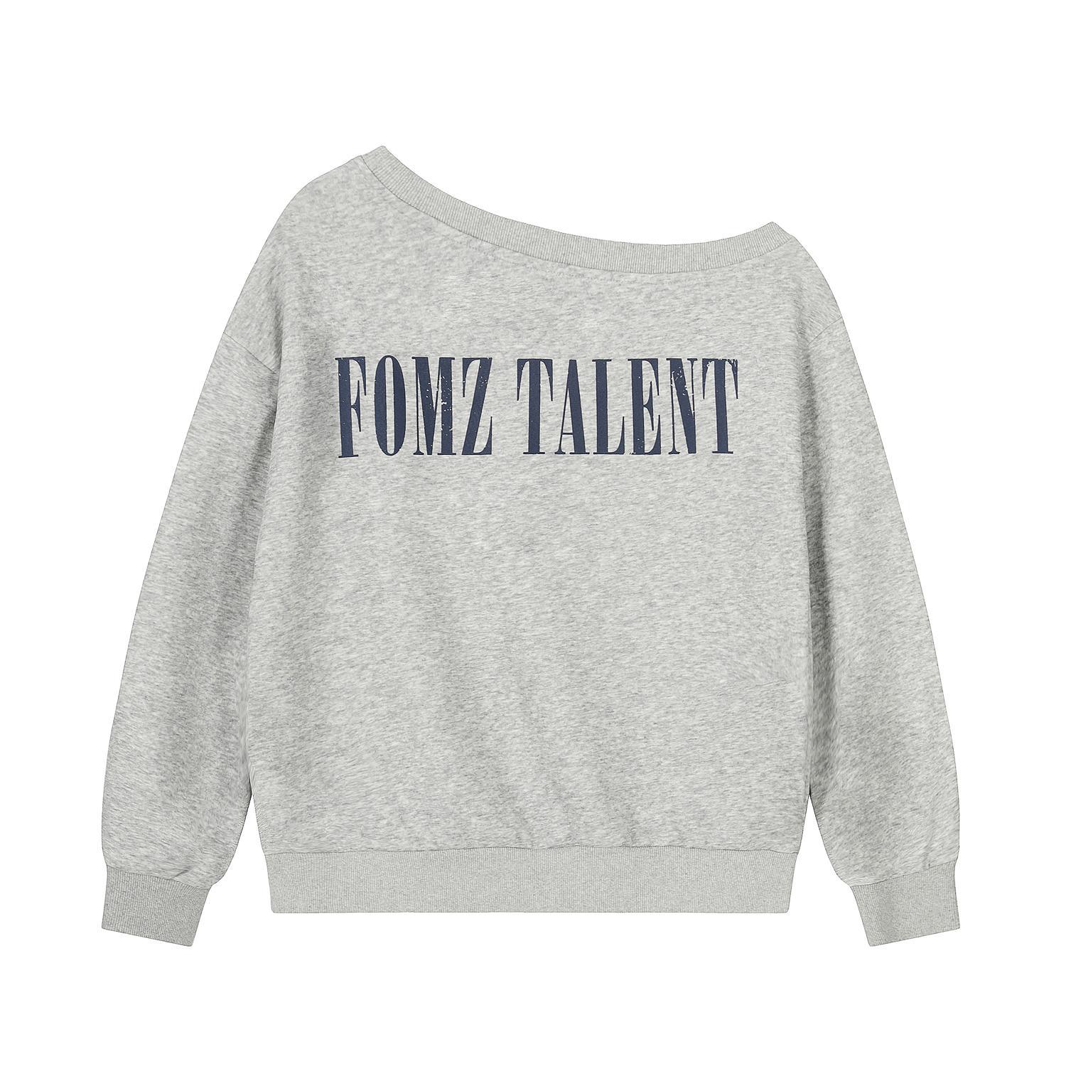 Asymmetric Text Cotton Polyester Hoodie Ladies