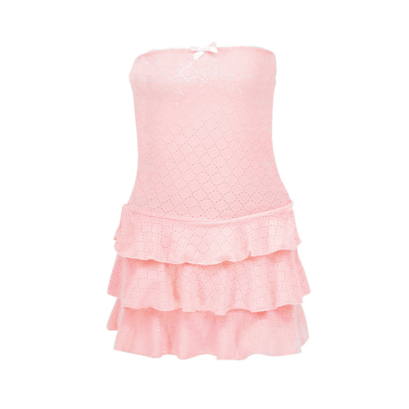 Ladies One-Shoulder Tiered Short Skirt