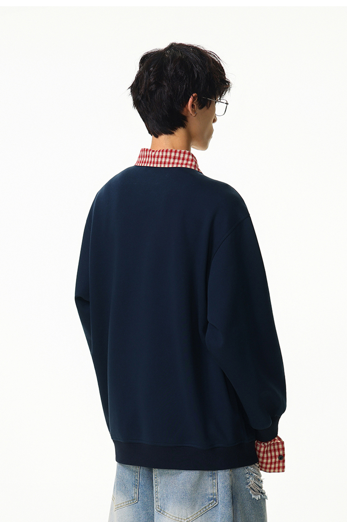 Solid Faux Layered Hoodie