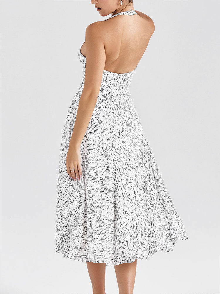 Sleeveless Bodycon Plunge Tie Back Dress