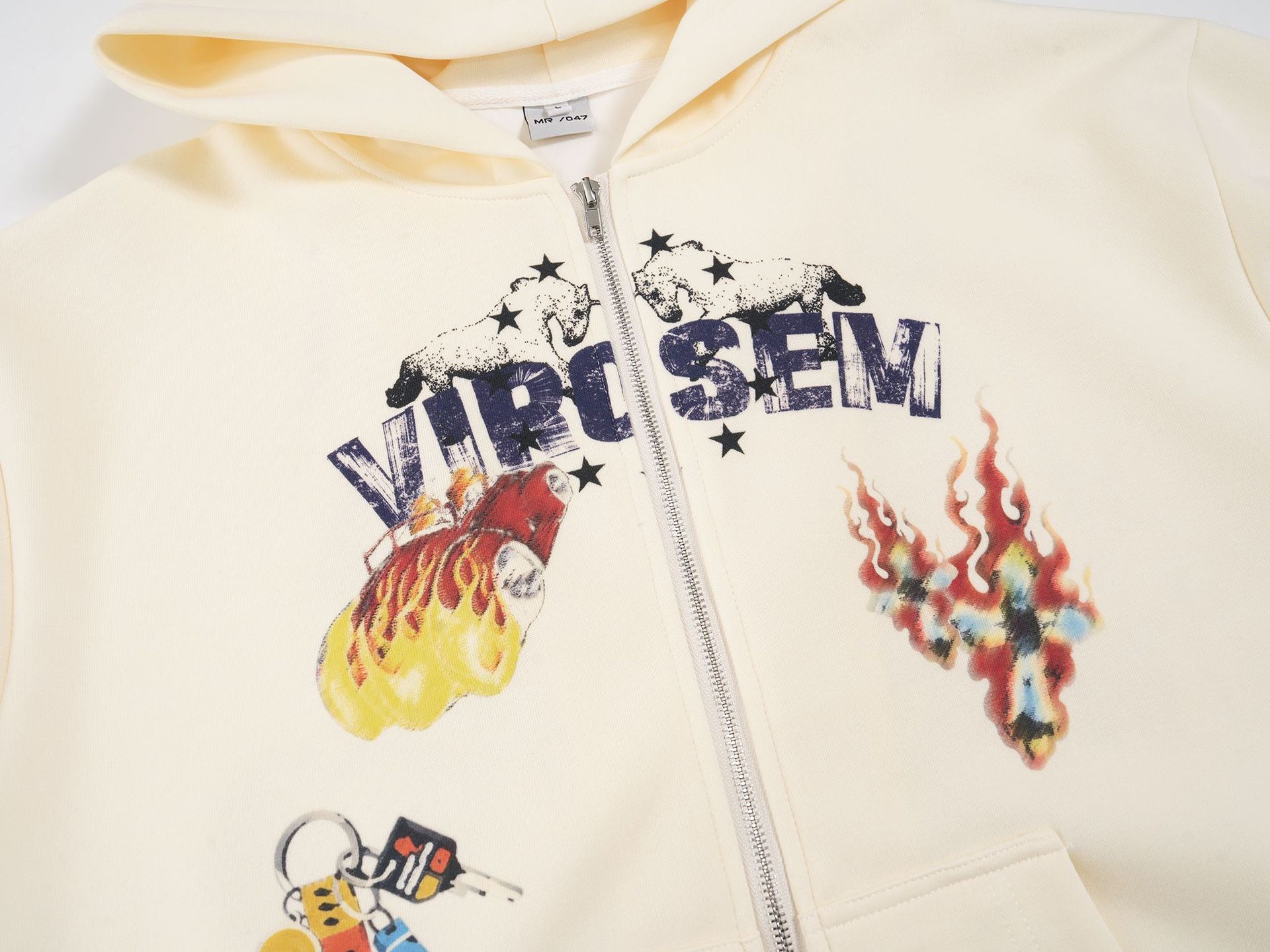 Oversized American Printed Long Sleeve Hoody Cardi