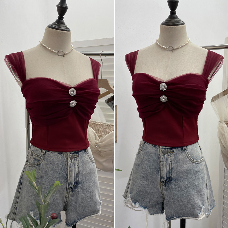 Sexy Slim Fit Solid Color Mesh Top