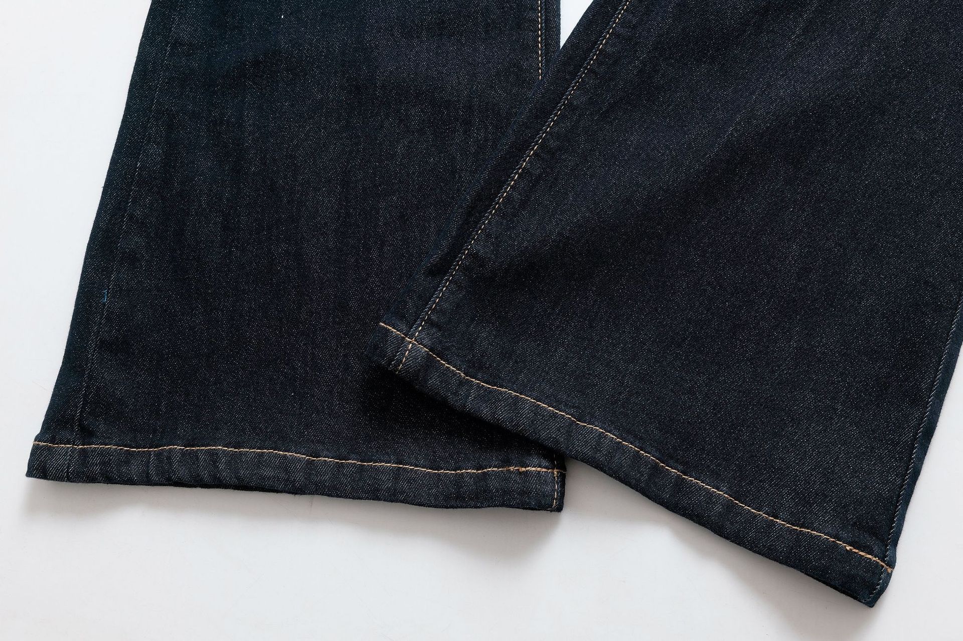 Retro back pocket patchwork open line casual flared pants jeans