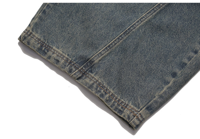 Loose Fit Wide Leg Knife-Edge Denim Pants