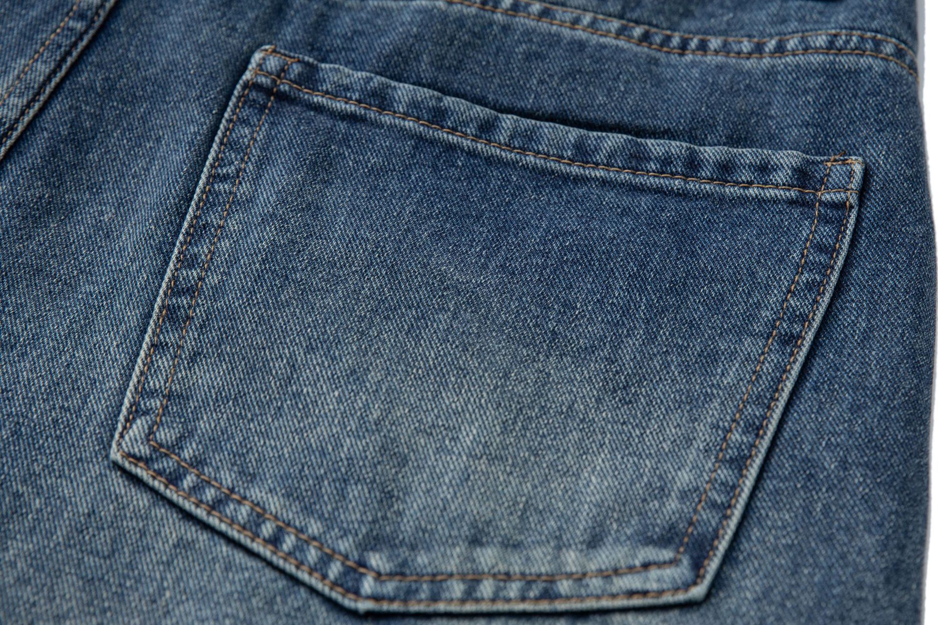 Denim Pants Men's Loose Cuff Tapered Jeans with Catwhisker Wash Casual Long Pants