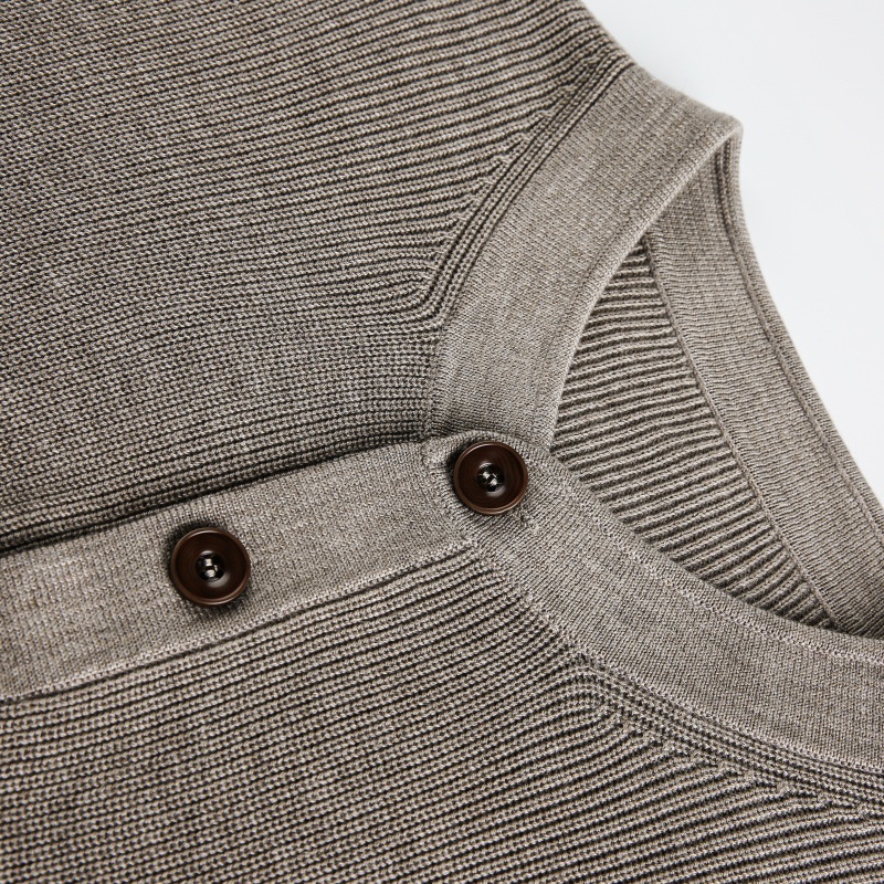 Simple Button Placket Knitwear