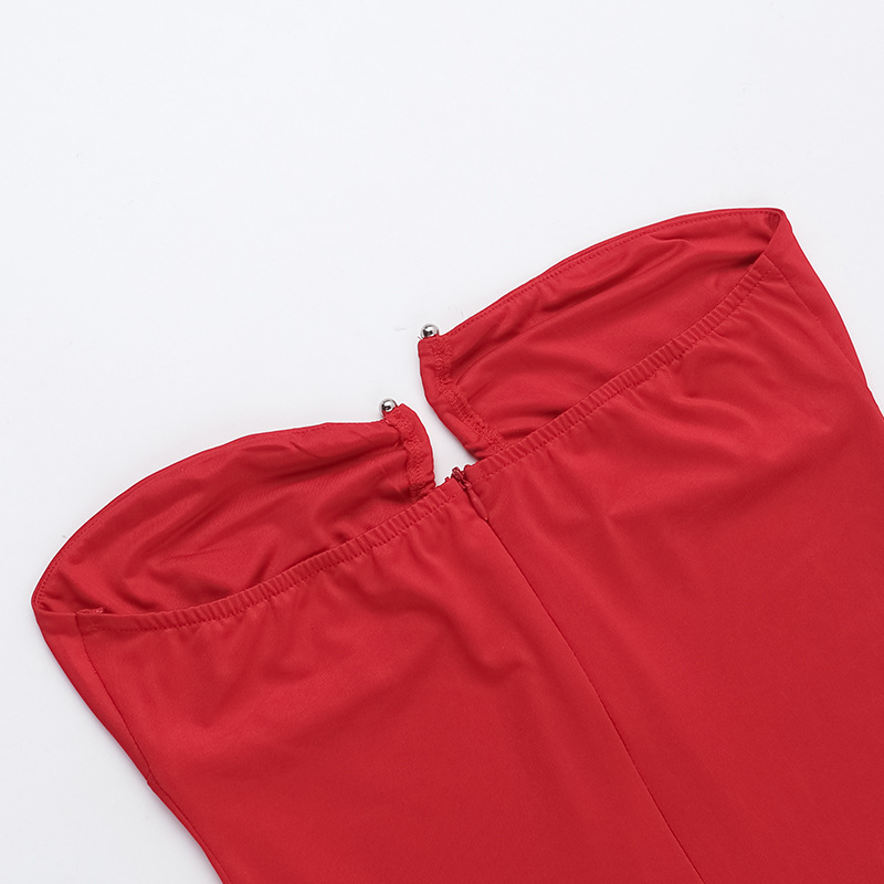 Circle strapless strap slimming and slimming dress