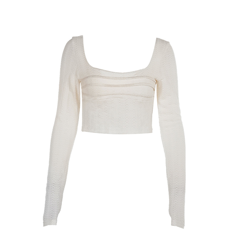 U Neck Full Sleeve Open Back Top