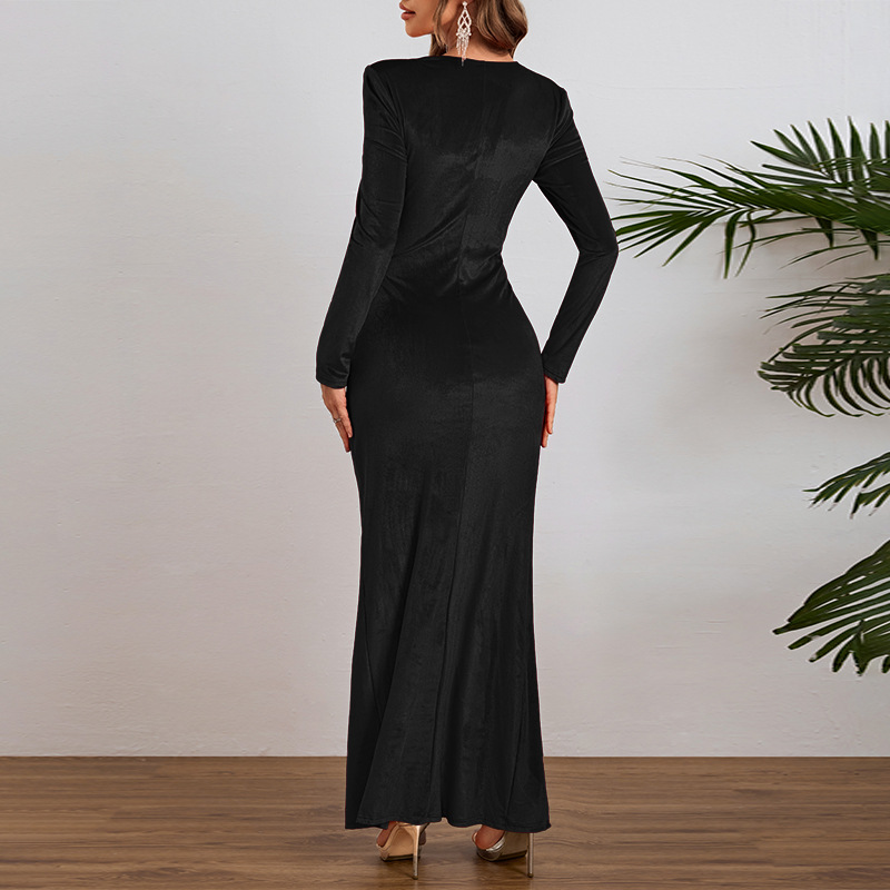 Full Sleeve Bodycon Square Neck High Waist Dress