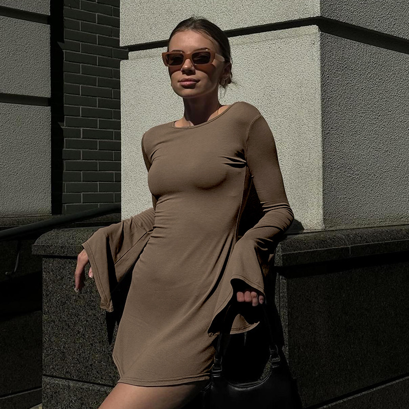 High Waist Bodycon Full Sleeve Polyester Dress