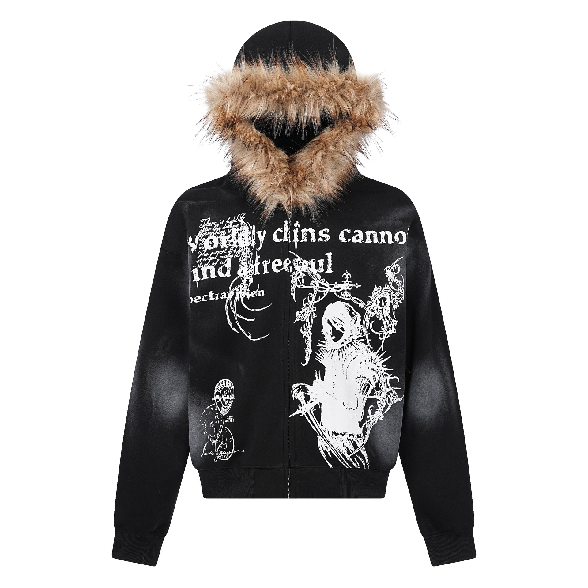 American Retro Cotton Distressed Hoodie