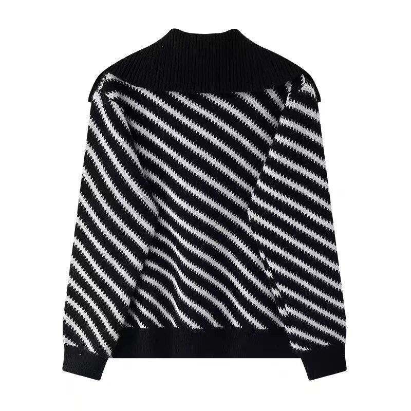 Her Vintage Contrast Open Front Cardigan
