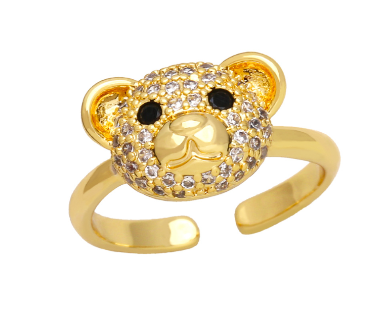Simple sweet cute bear ring female fashion accessory open ring