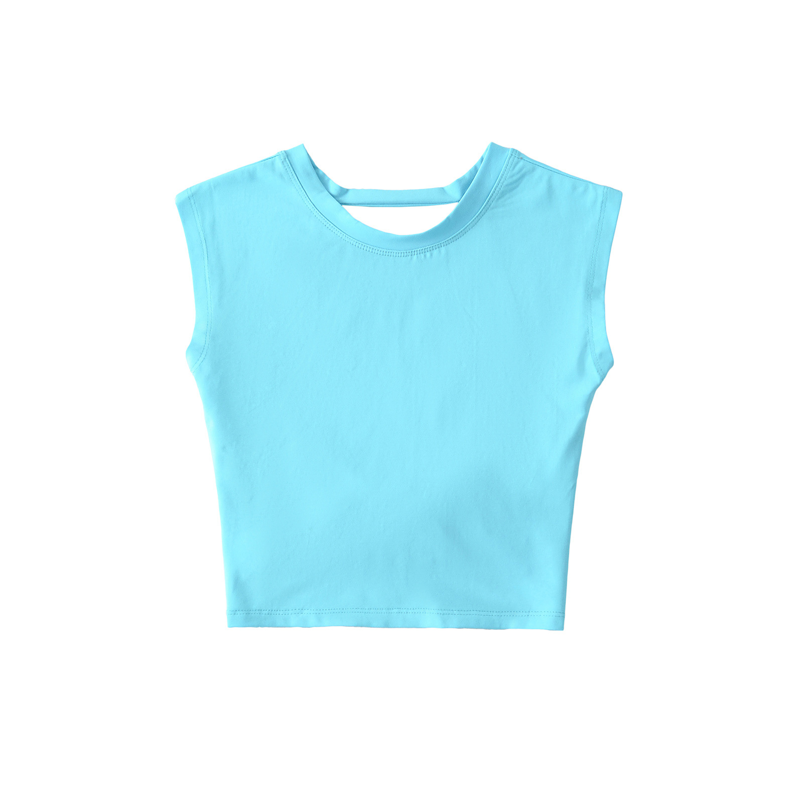 Cross over large backless sexy short T-shirt
