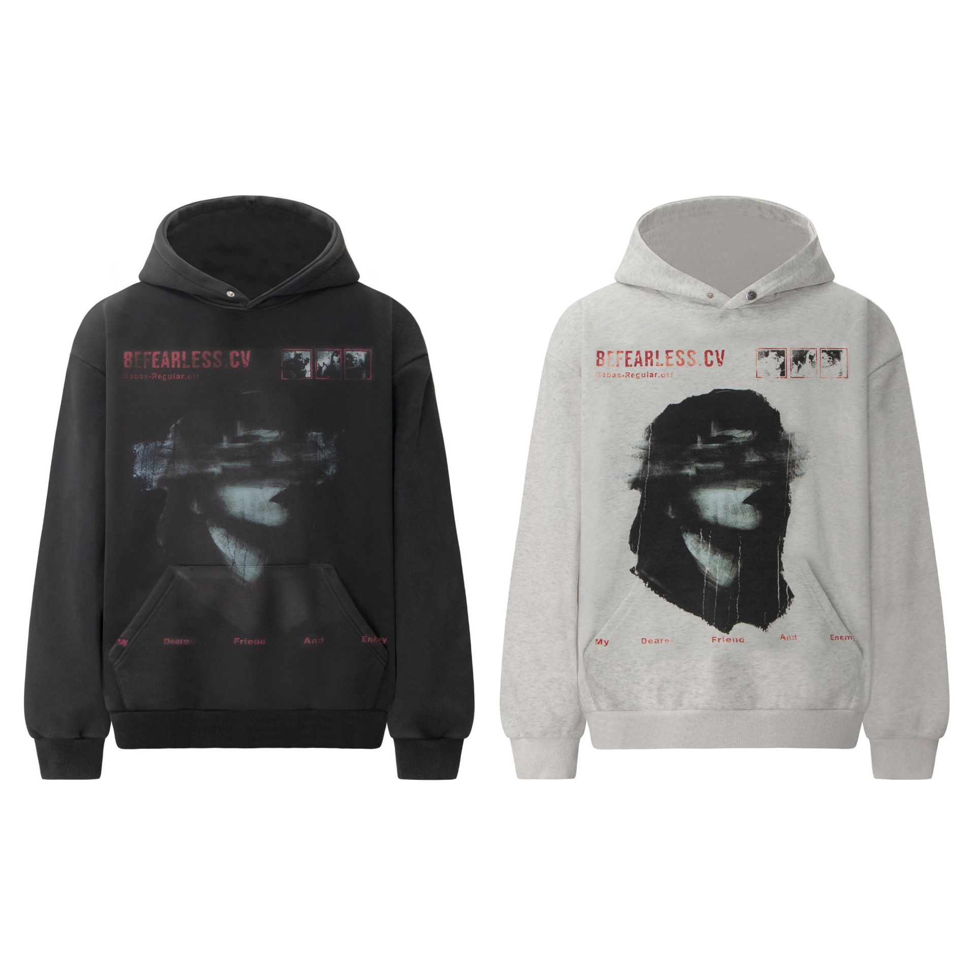 Style Conley Print Portrait Washed Hoodie Sweatshirt