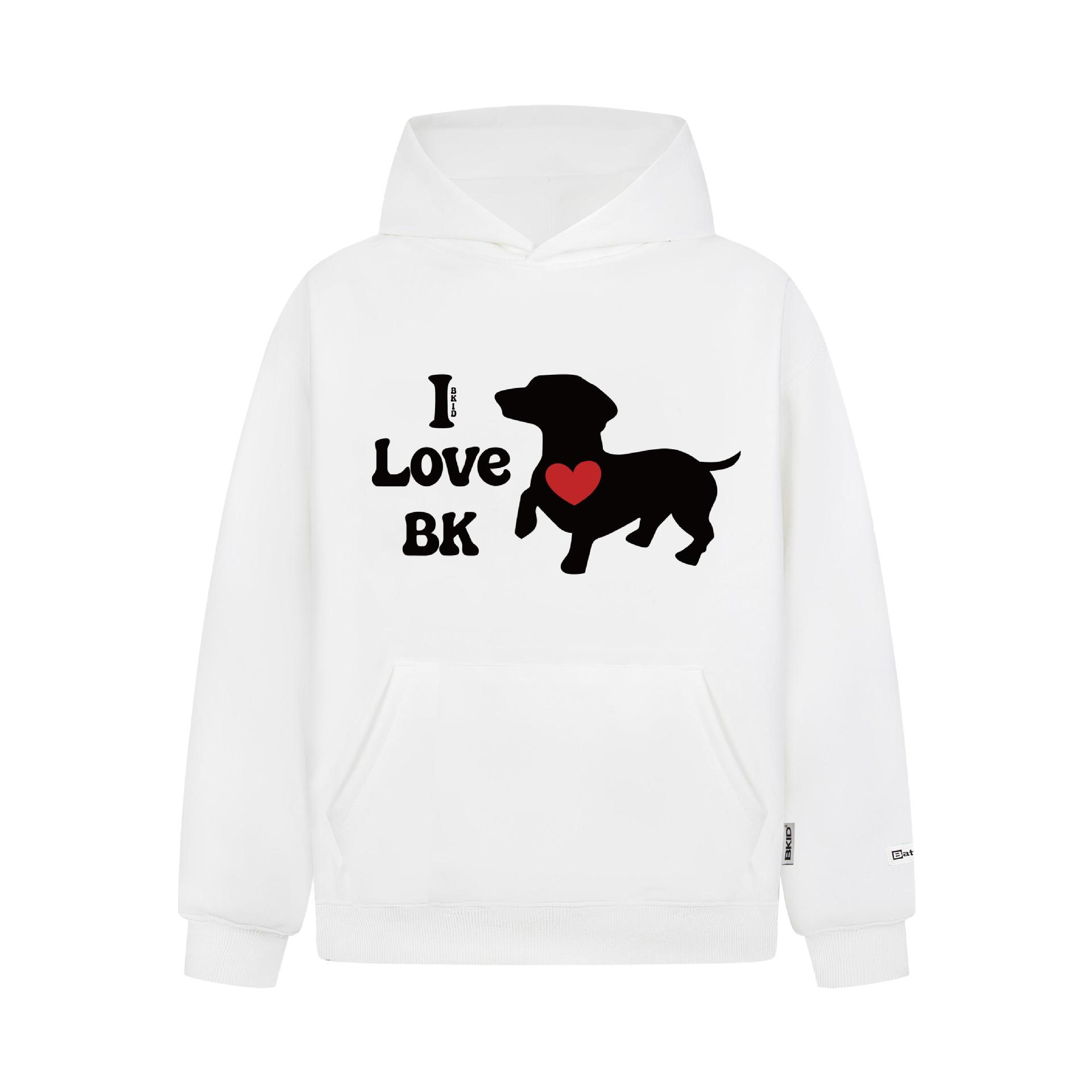 Cotton Dog Puff Print Hoodie