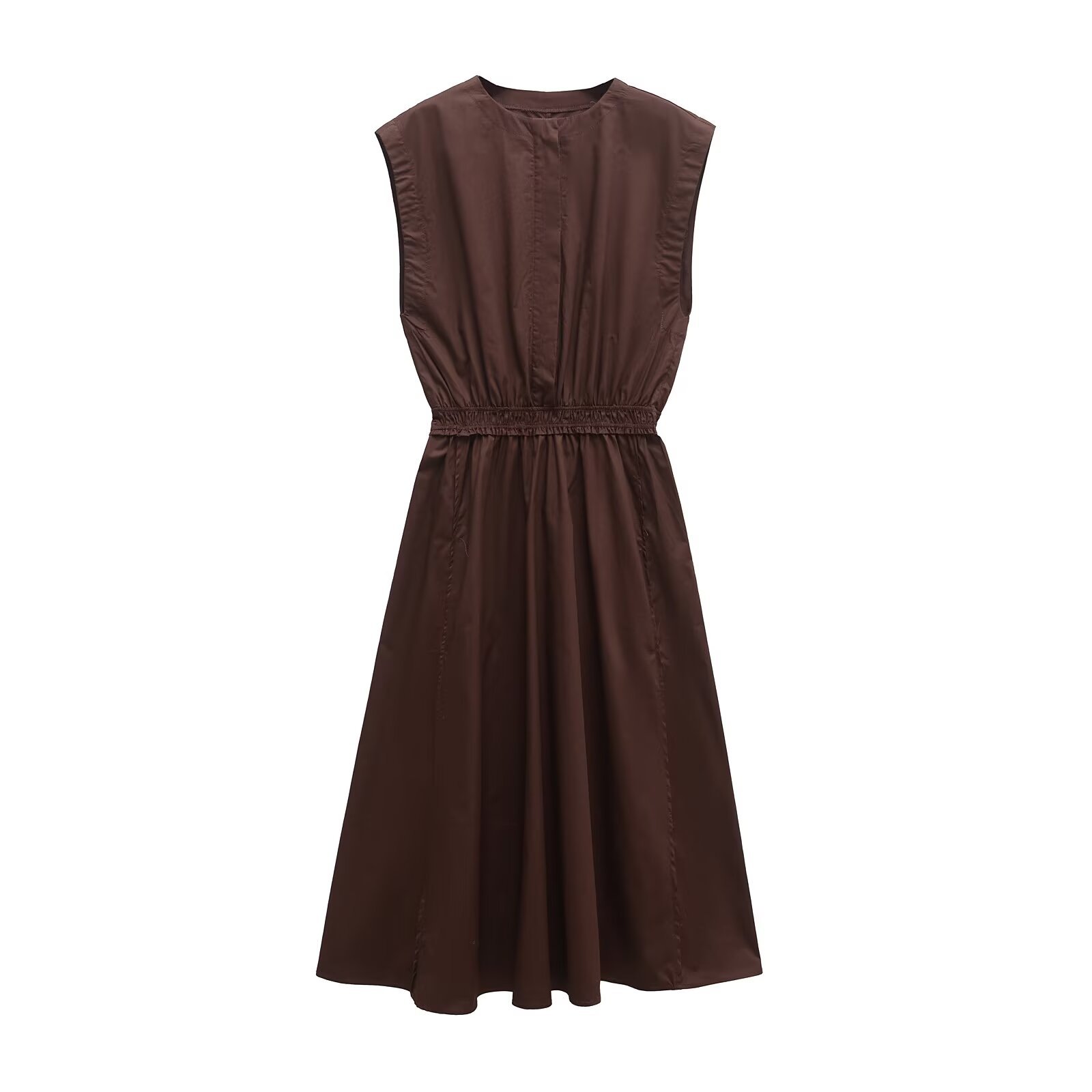 Elegant and casual pleated waist slimming dress