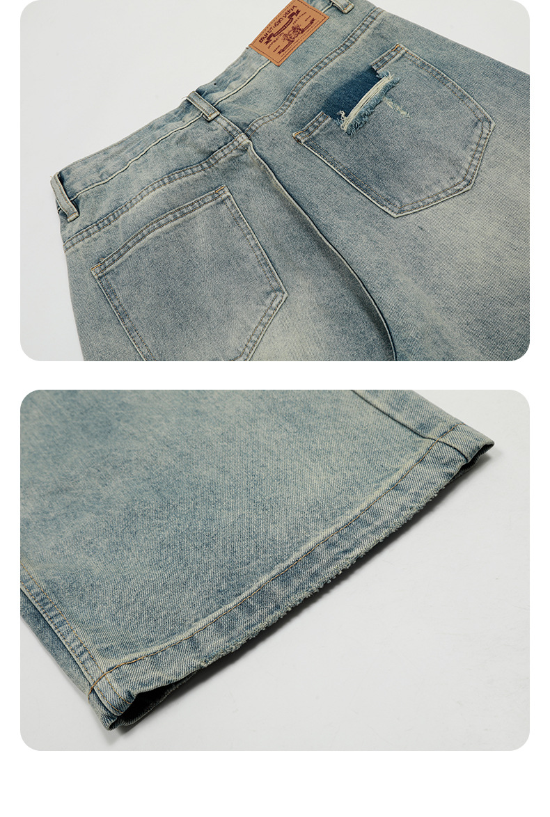 Unisex Faded Indigo Classic Broad-Cut Jeans