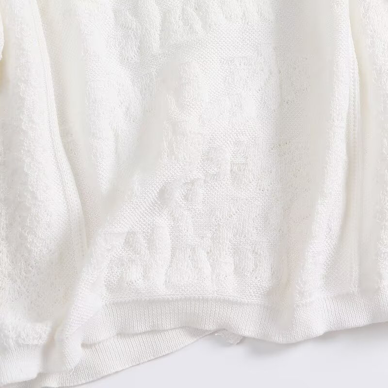Ladies Ivory Scoop Three-Quarter Sleeve Button Front Cardigan