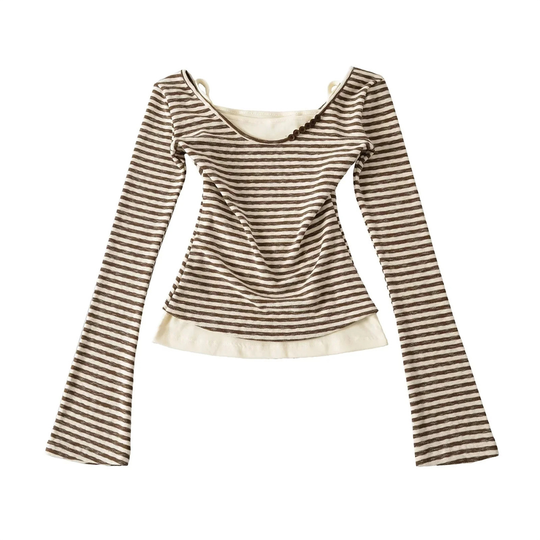 Ladies Asymmetric Vertical Fluted Slim Top