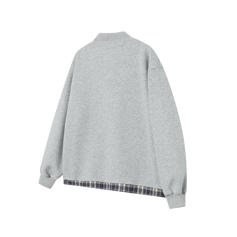 Oversized Faux Layered Vee Cut Letter Print Hoodie