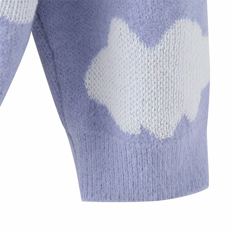 Women Single Breasted V Neck Knitwear Ladies Loose Vintage Sweater