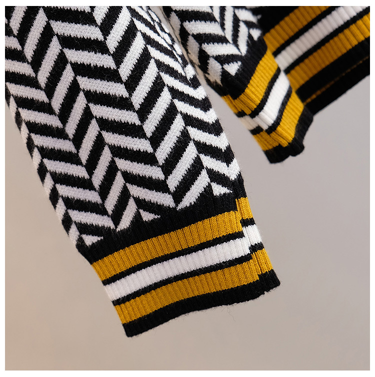 Ladies Chunky Long Sleeve Hedging Sweater