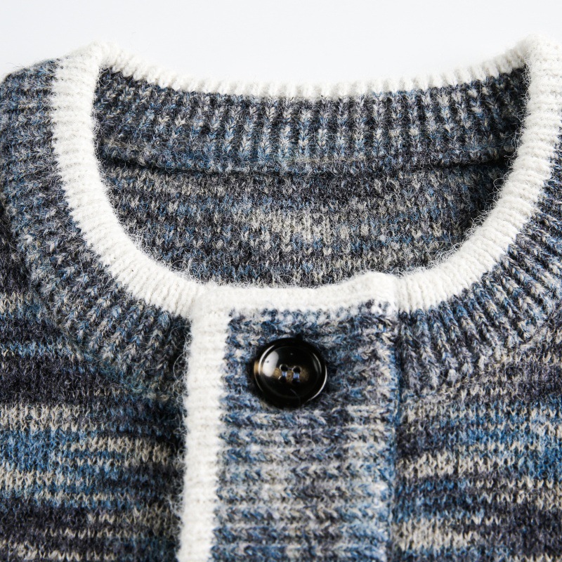 Block Cardigan Sweater Unisex Lazy Style Casual Knitwear