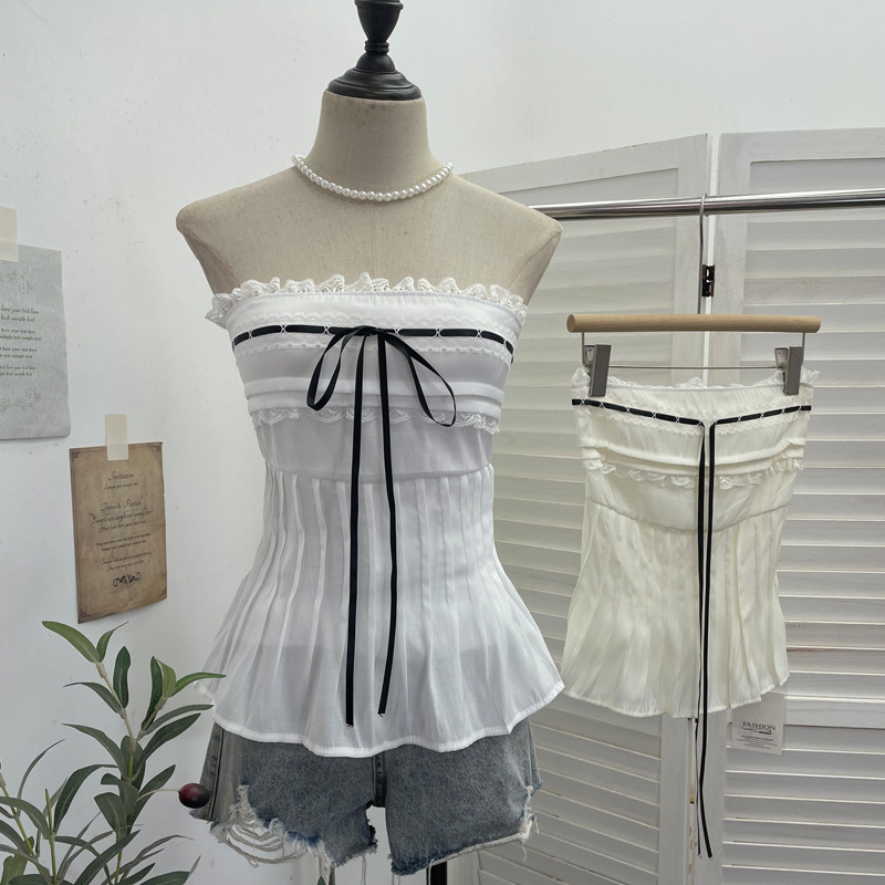 Lace Lace Strap Short Tank Top Strap