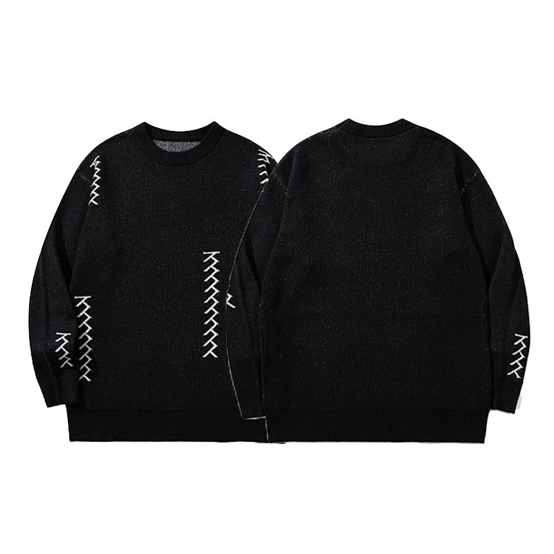 Man's Oversized Streetwear Polyester Sweater