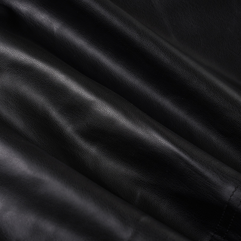 Zip-Front Moto Lambskin Tank Top