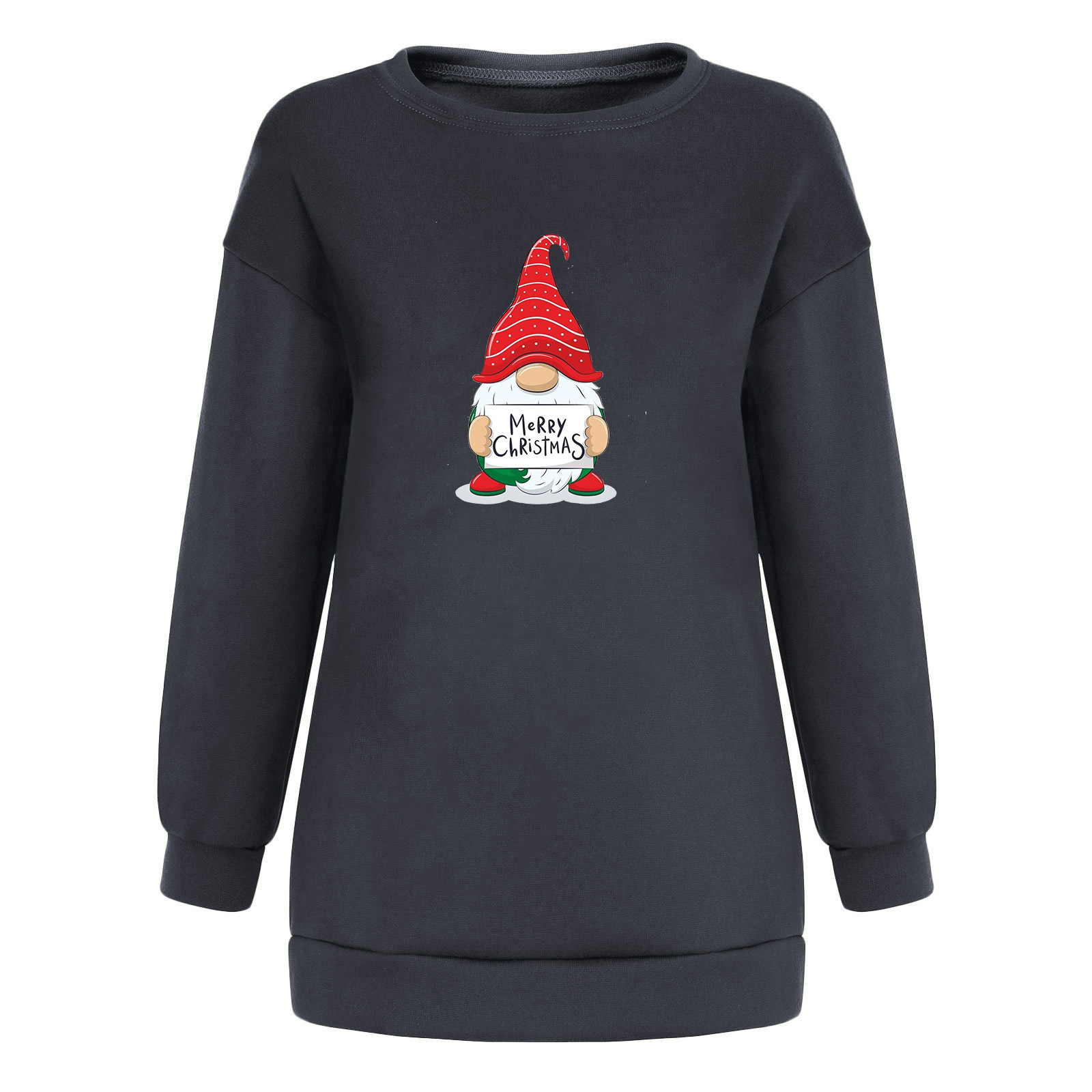 Ladies Japanese Korean Cotton Bardot Christmas Graphic Hoody