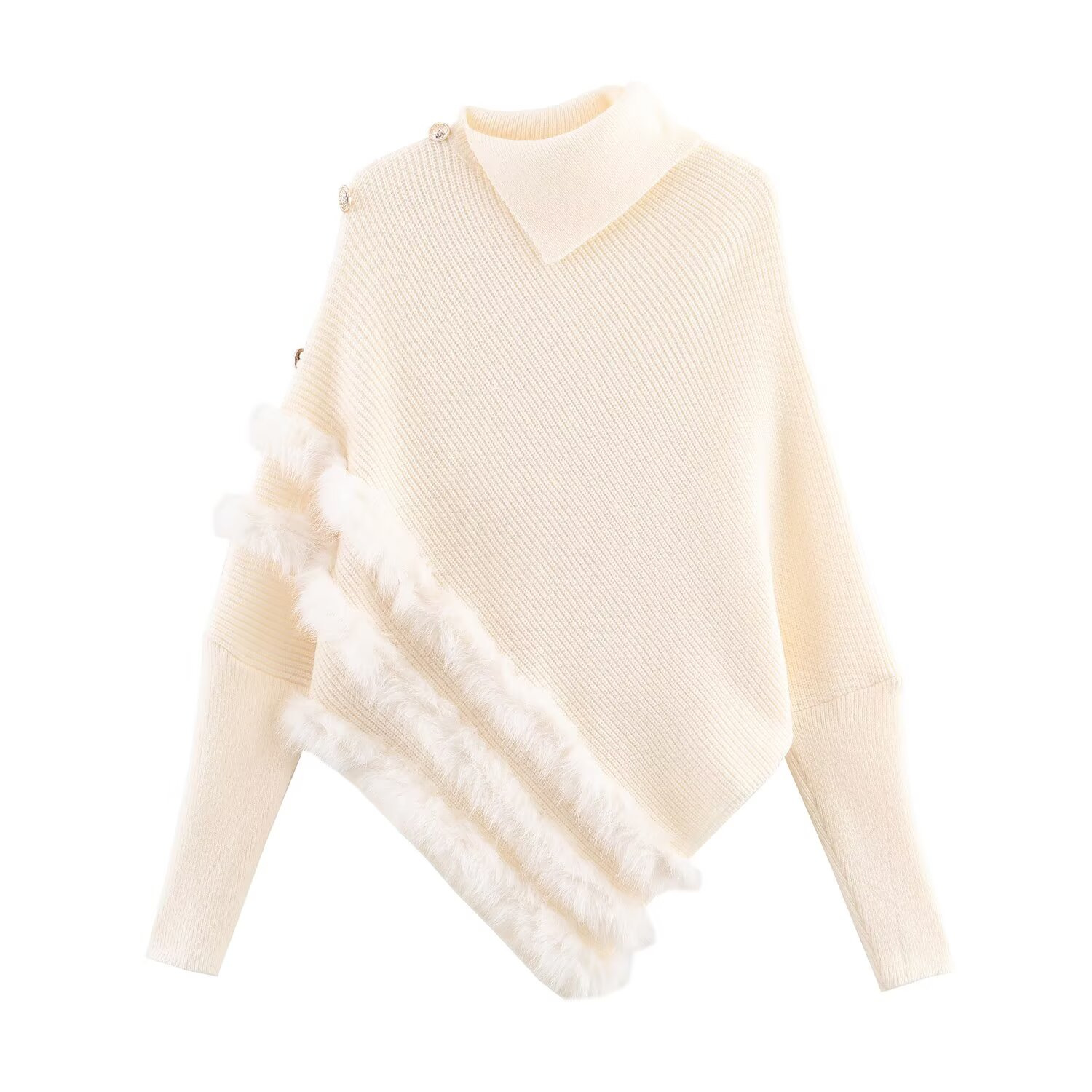 Asymmetric Dolman Sweater with Hardware