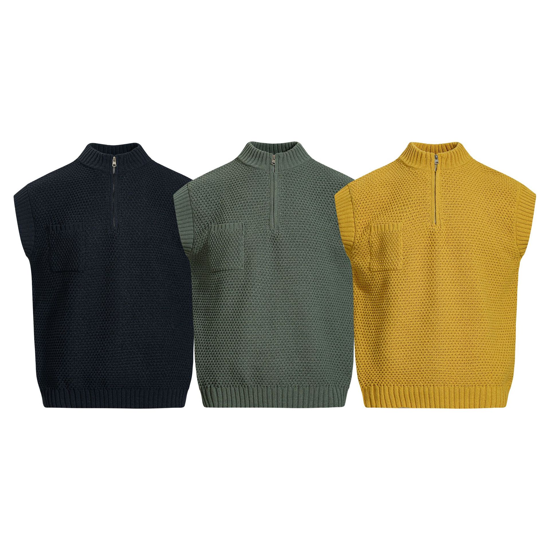 Relaxed Zipper Front Sweater Vest