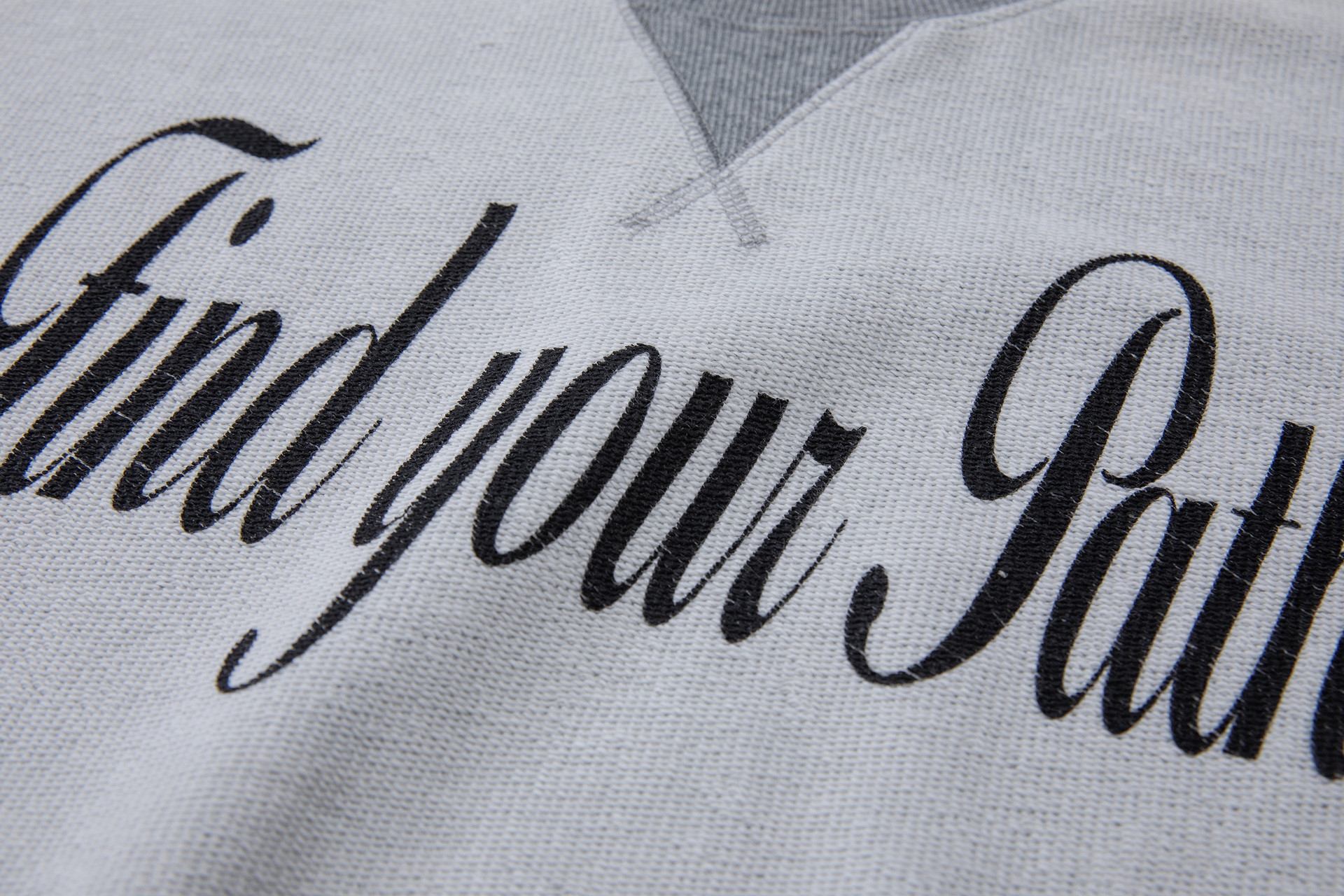 Oversized Contrast Panel Inverted Cotton Blend Graphic Hoodie