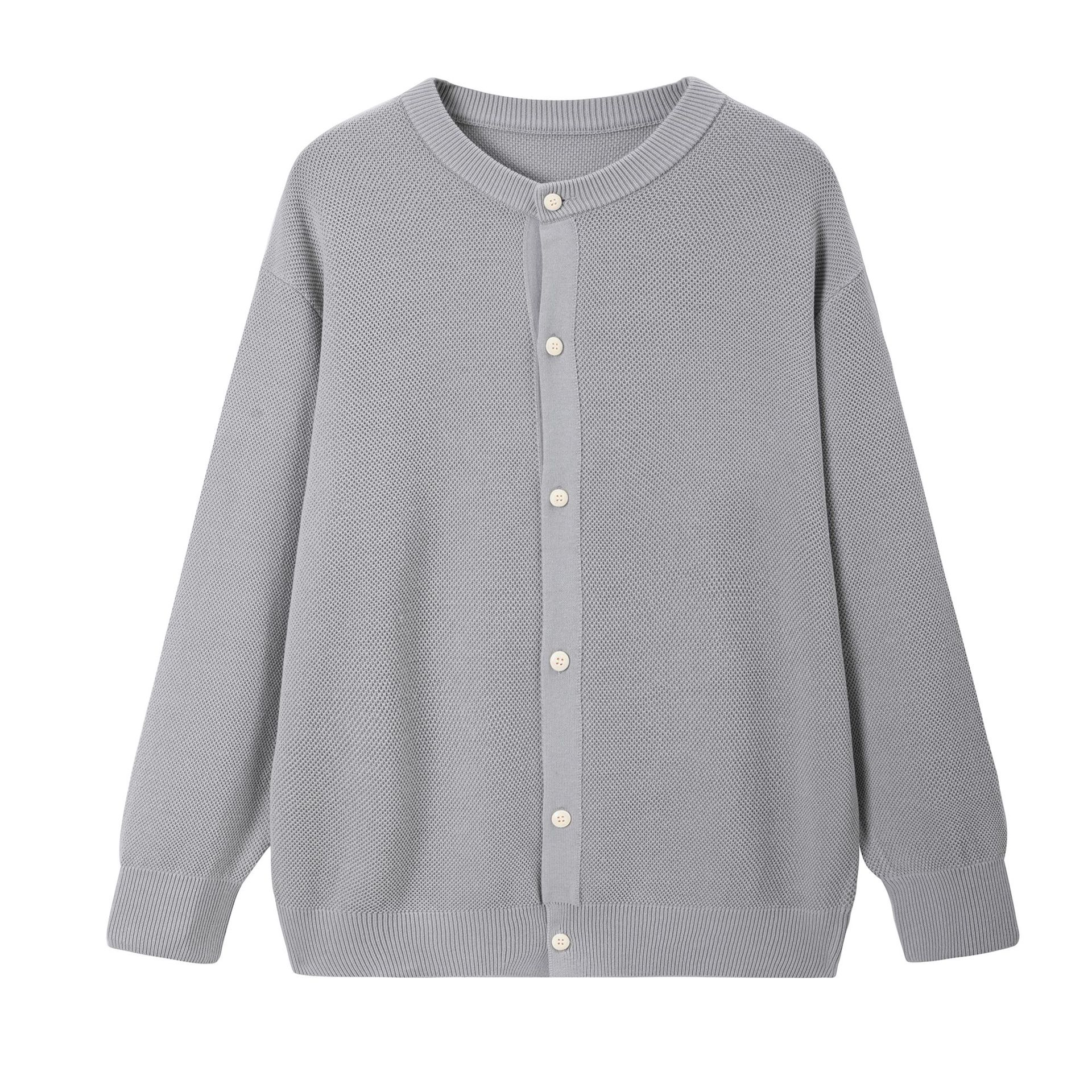 Relaxed Fit Crew Collar Cardi