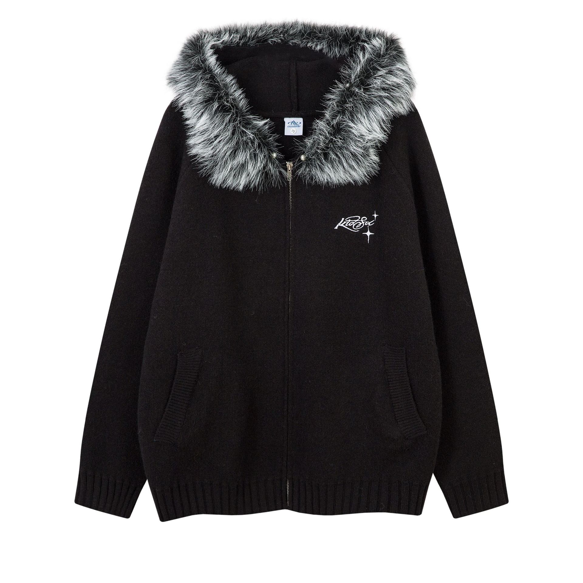 Acrylic Jacquard Long Sleeve Loose Fit Cardigan