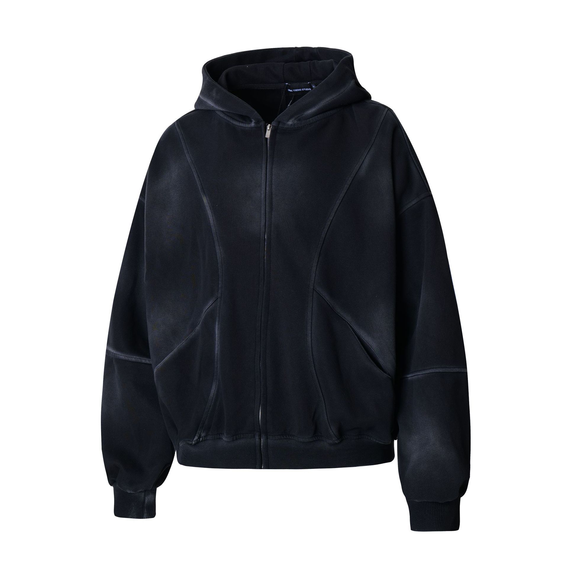 Retro Geometric Cotton Loose Fit Hoodie