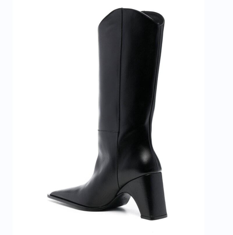 Processing time:7-15days after placing orders Autumn And Winter 2023 New Fashion Women's Boots Thick High Heel Pointed Toe Denim Knee Length Knight Boots Big Size Shoes