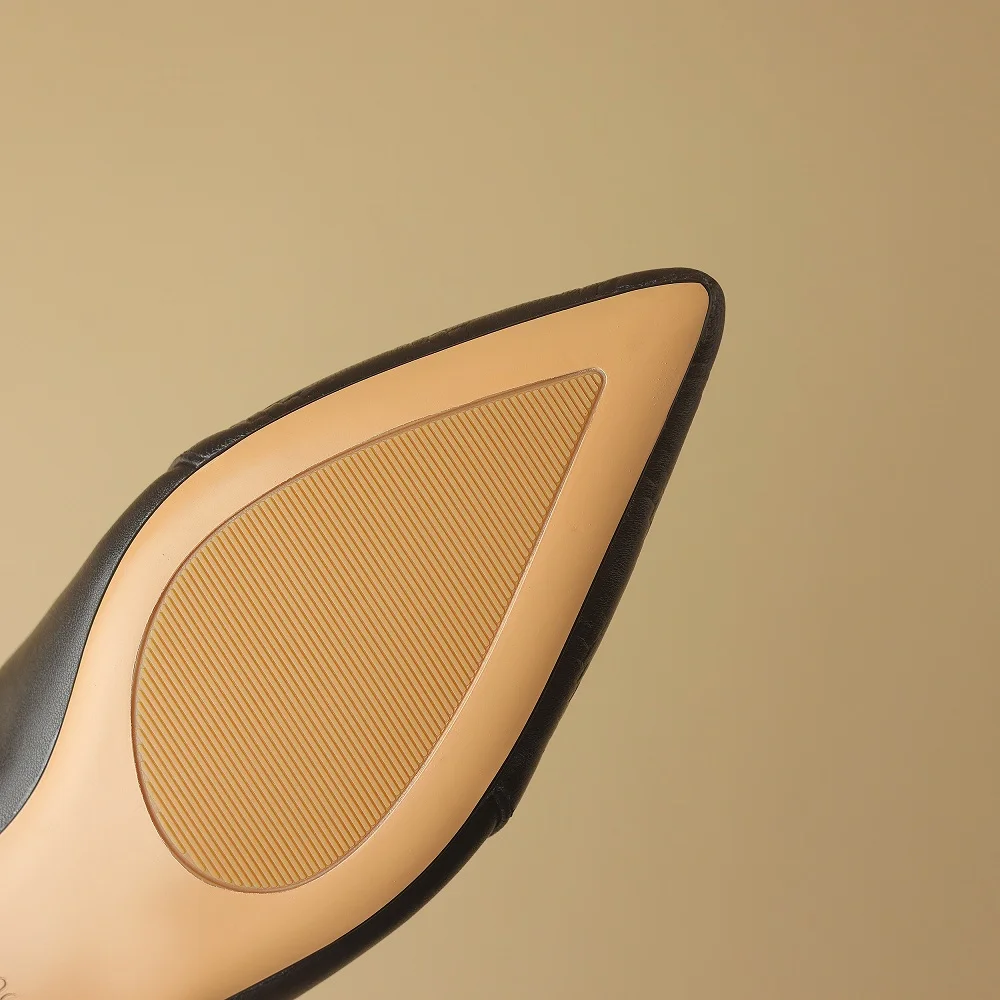 Premium Sheepskin Kitten Almond Pumps